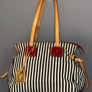 Dooney and Bourke 1975 vintage authentic striped purse with pink interior